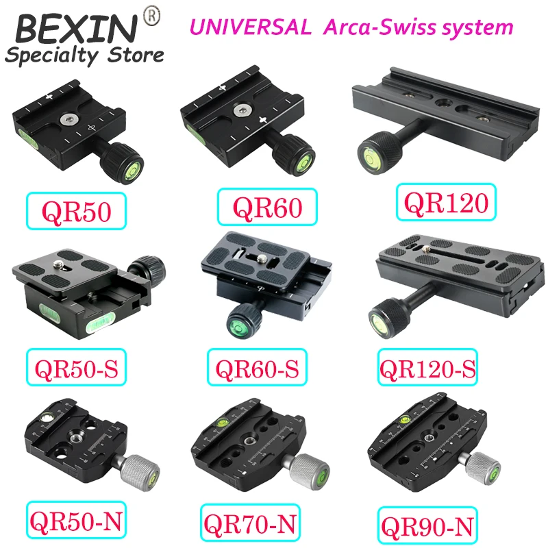 Fluid Head Tripod - BEXIN QR-serie statiefbalhoofdadapter aluminiumlegering snelkoppeling klem
