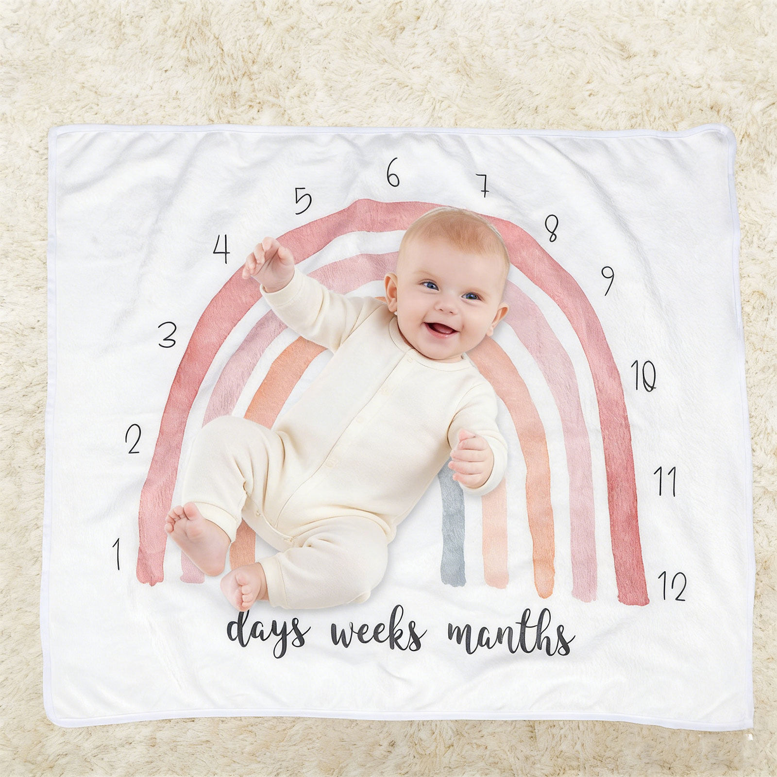 Photography Background - Regenboog Flanellen Babydekentje Zacht Newborn Fotografie