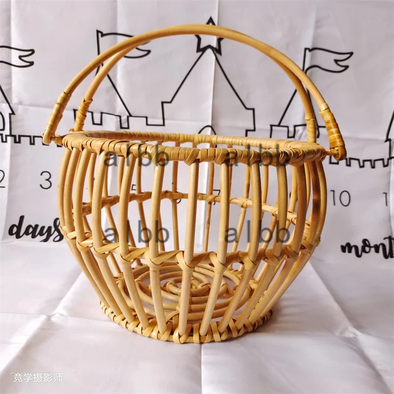 Photography Background - Retro rotan ronde mandstoel - fotografie