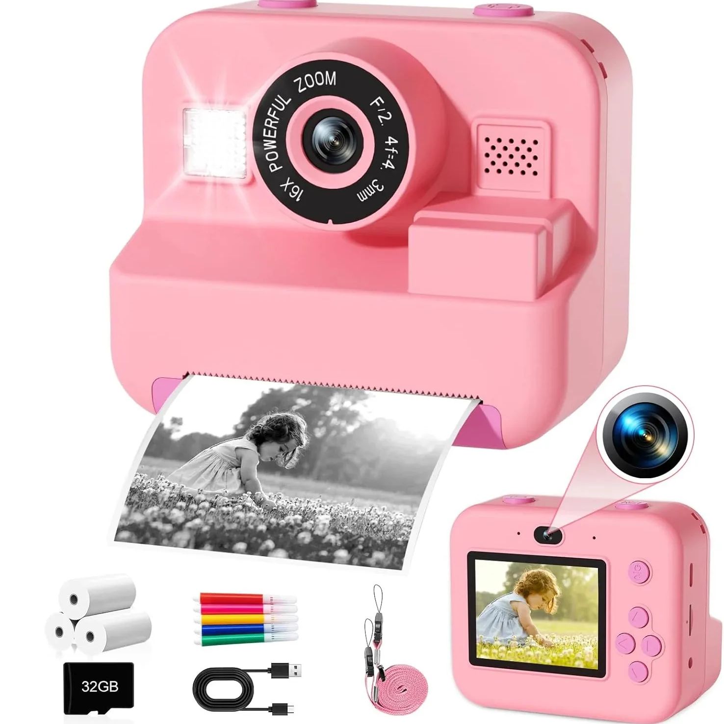 Photography Close Up - newInstant Print Camera Met 32G Kaart
