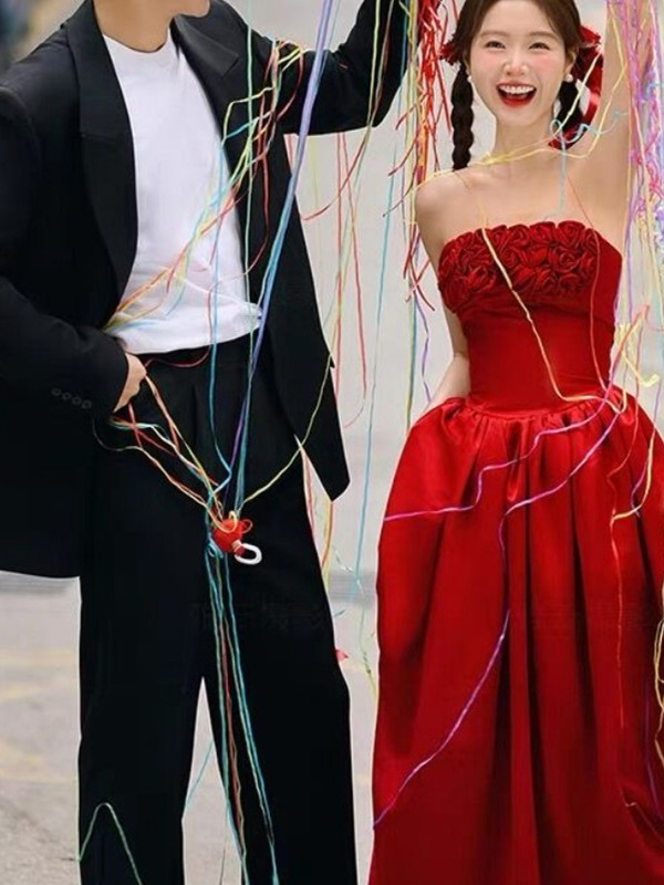 2025 Nieuwe Rode Bruidsmeisjes - Photography Outfits recensie en prijs